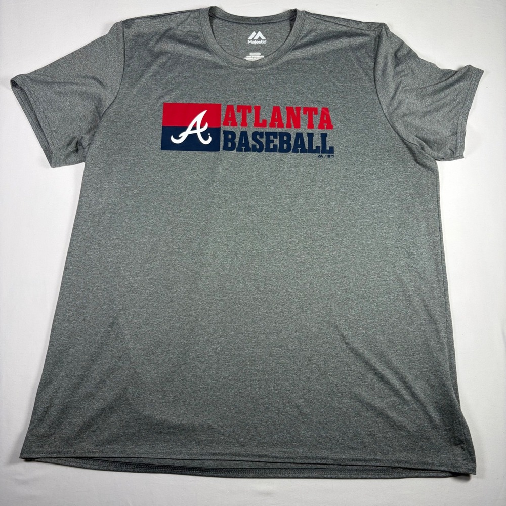 Majestic Atlanta Baseball Performance Graphic Sportswear Active T-Shirt Men 2XL